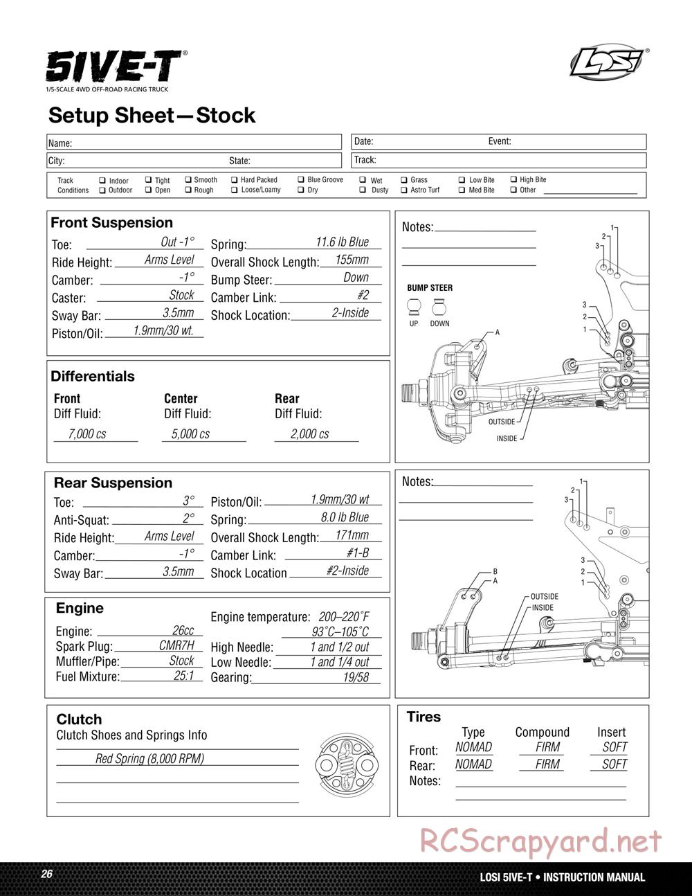 Team Losi - 5ive-T Roller - Manual - Page 26