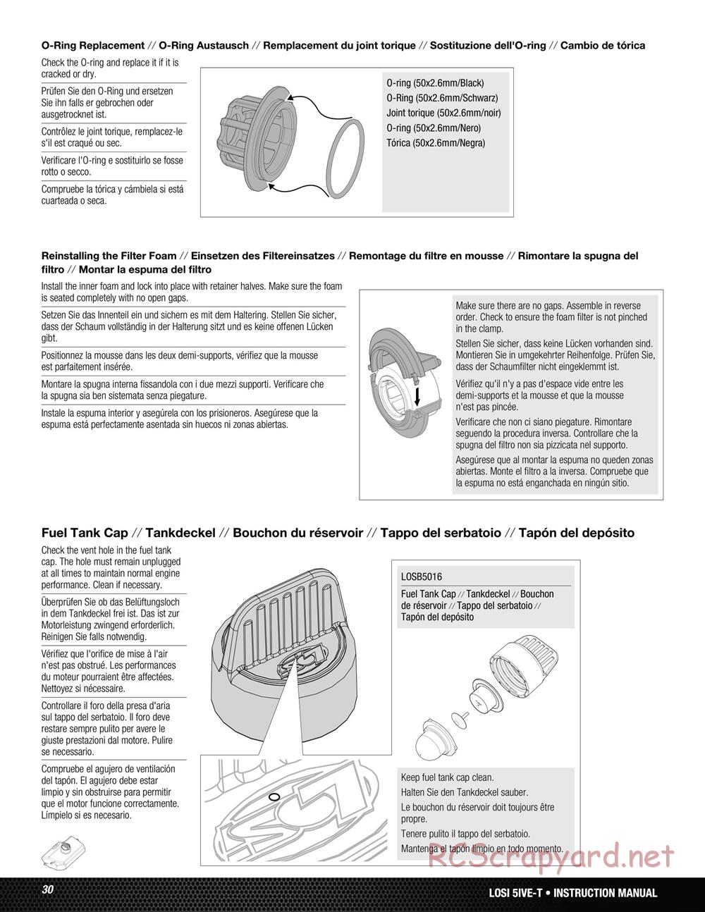 Team Losi - 5ive-T Roller - Manual - Page 30