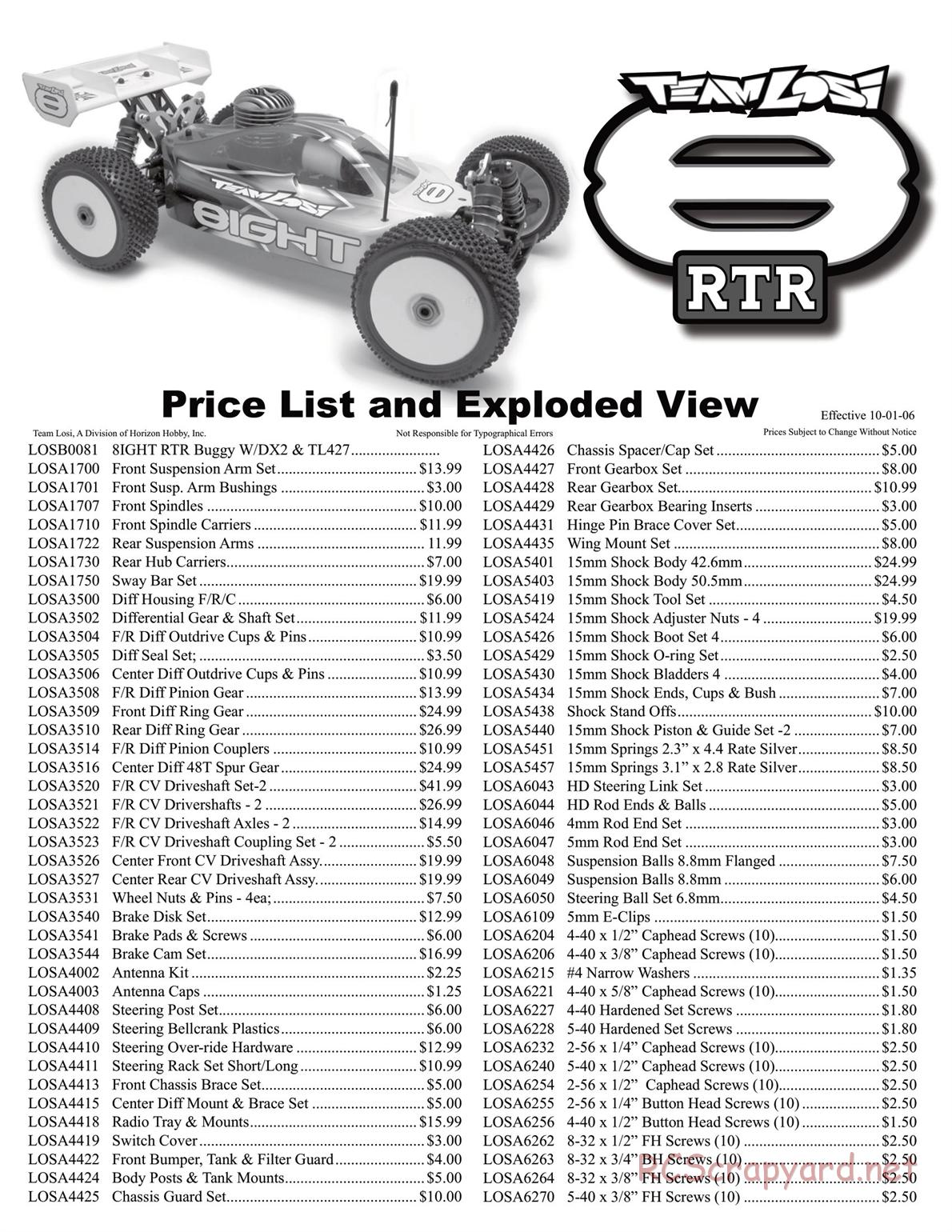 Team Losi - 8ight - Manual - Page 1