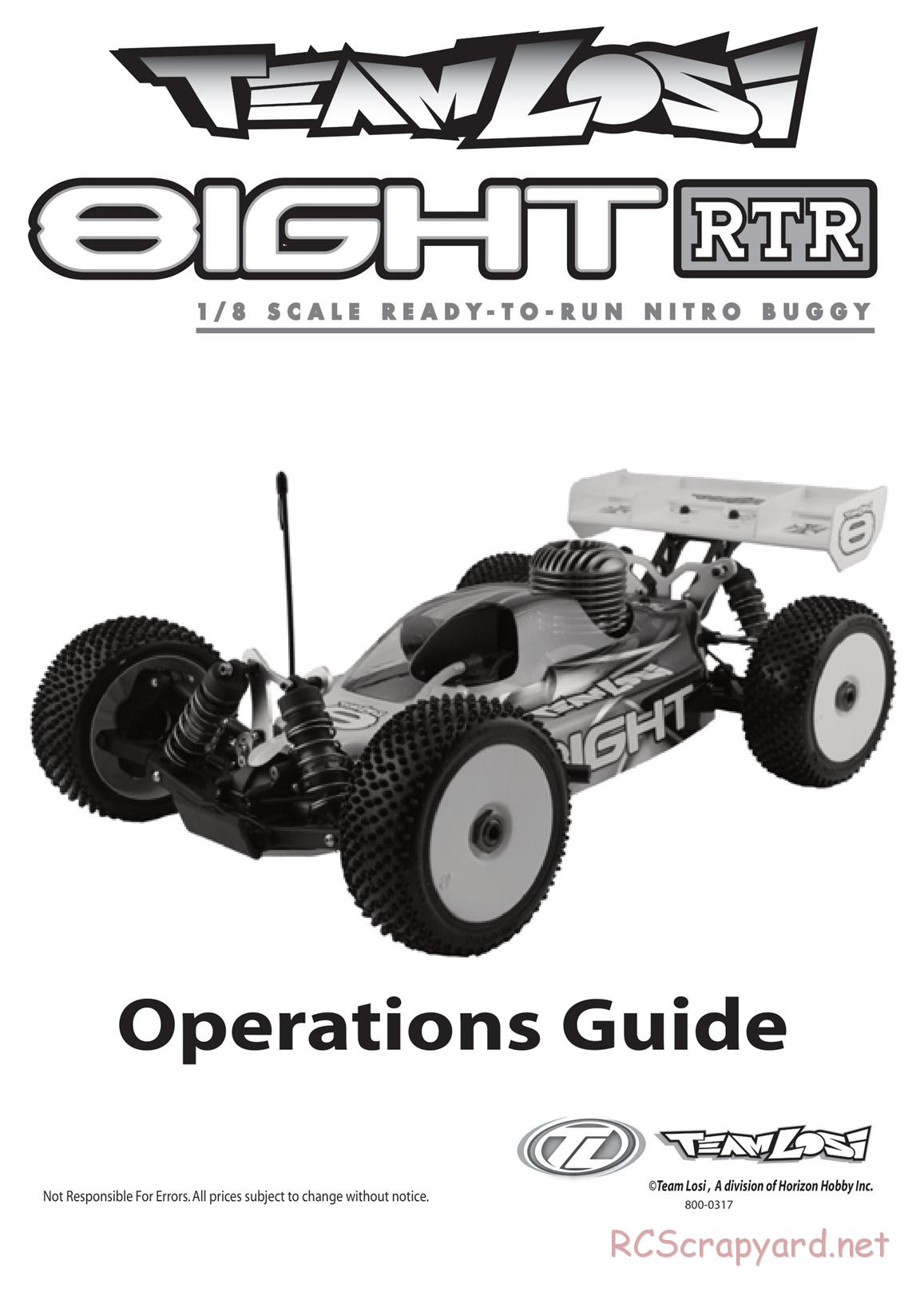 Team Losi - 8ight - Manual - Page 1