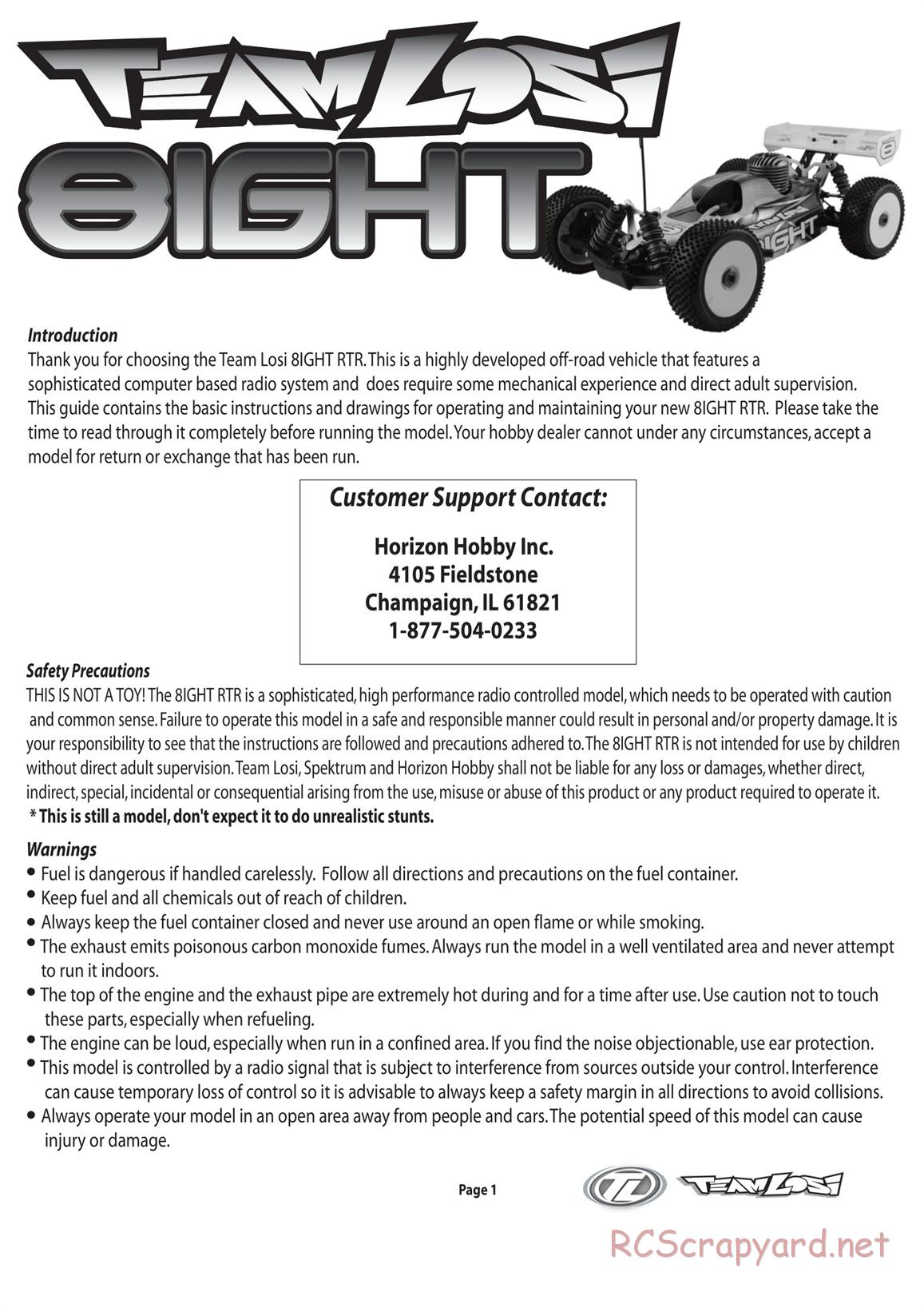 Team Losi - 8ight - Manual - Page 2