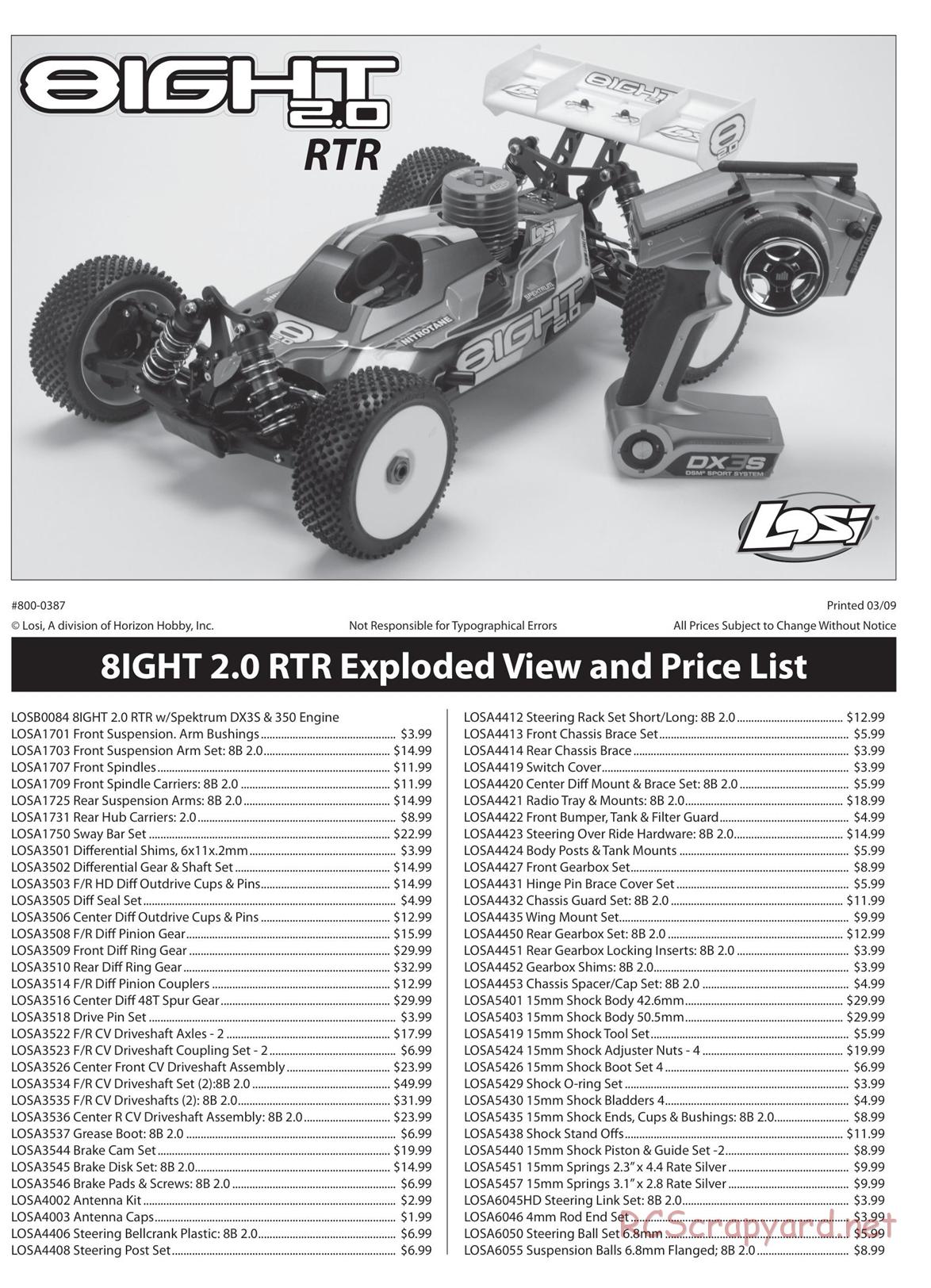 Team Losi - 8ight 2.0 - Manual - Page 1