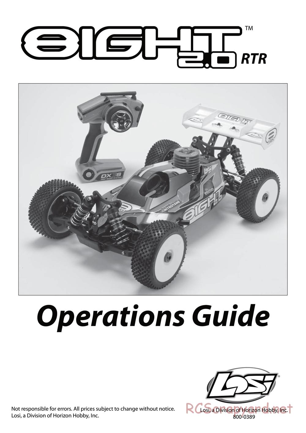 Team Losi - 8ight 2.0 - Manual - Page 1