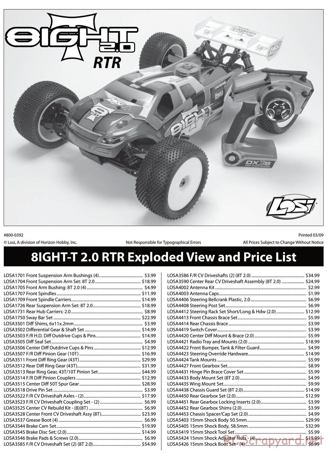 Team Losi - 8ight-T 2.0 - Manual - Page 1