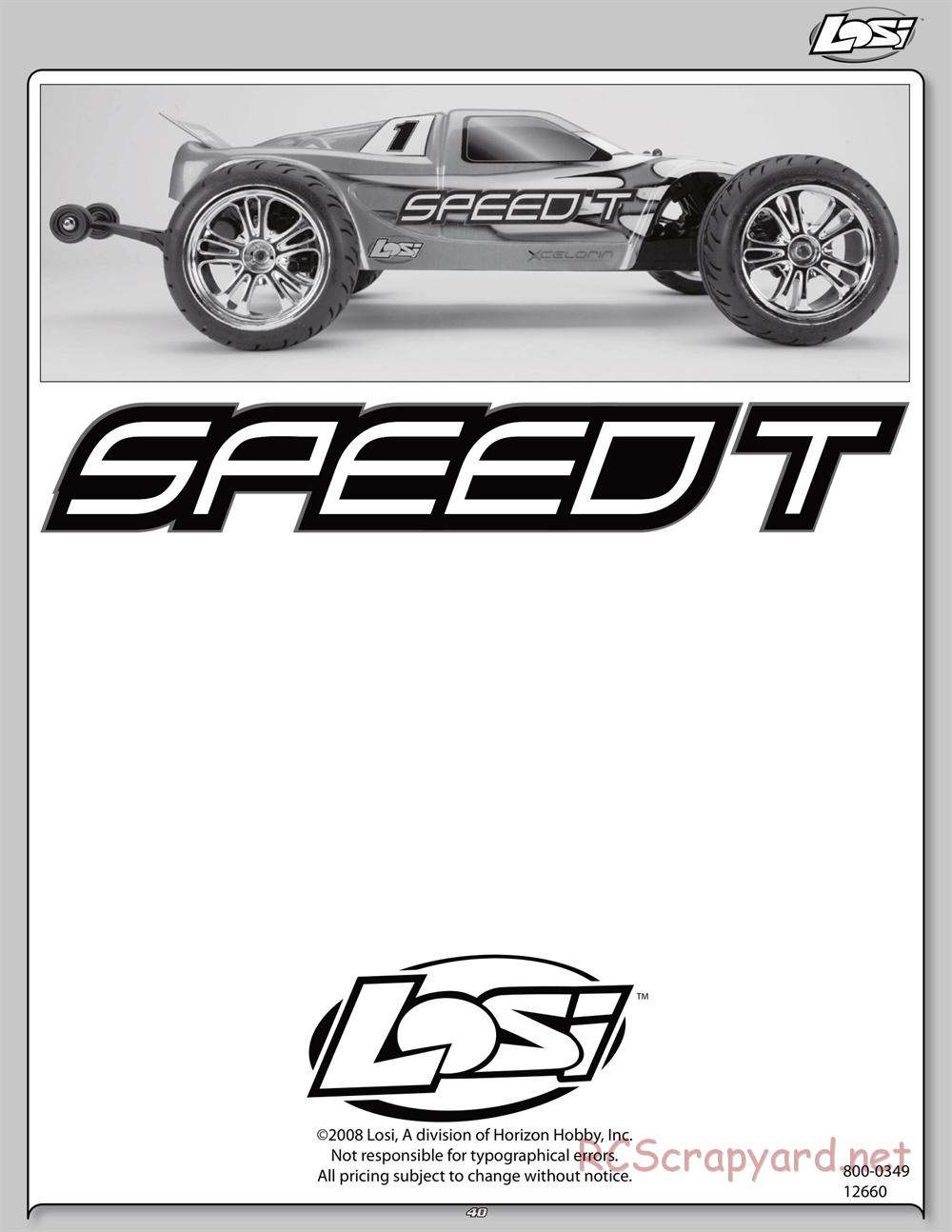 Team Losi - Speed-T - Manual - Page 40