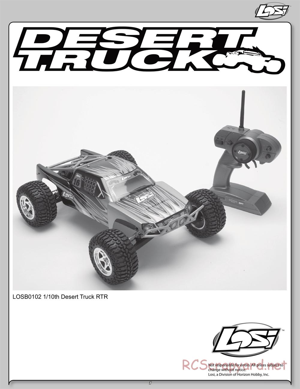 Team Losi - Desert Truck - Manual - Page 1