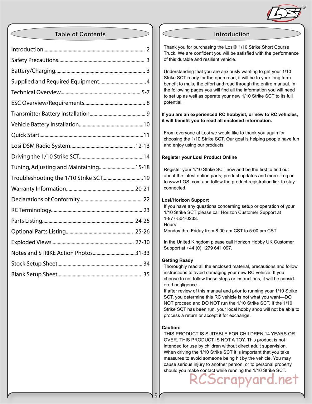 Team Losi - Strike - Manual - Page 2