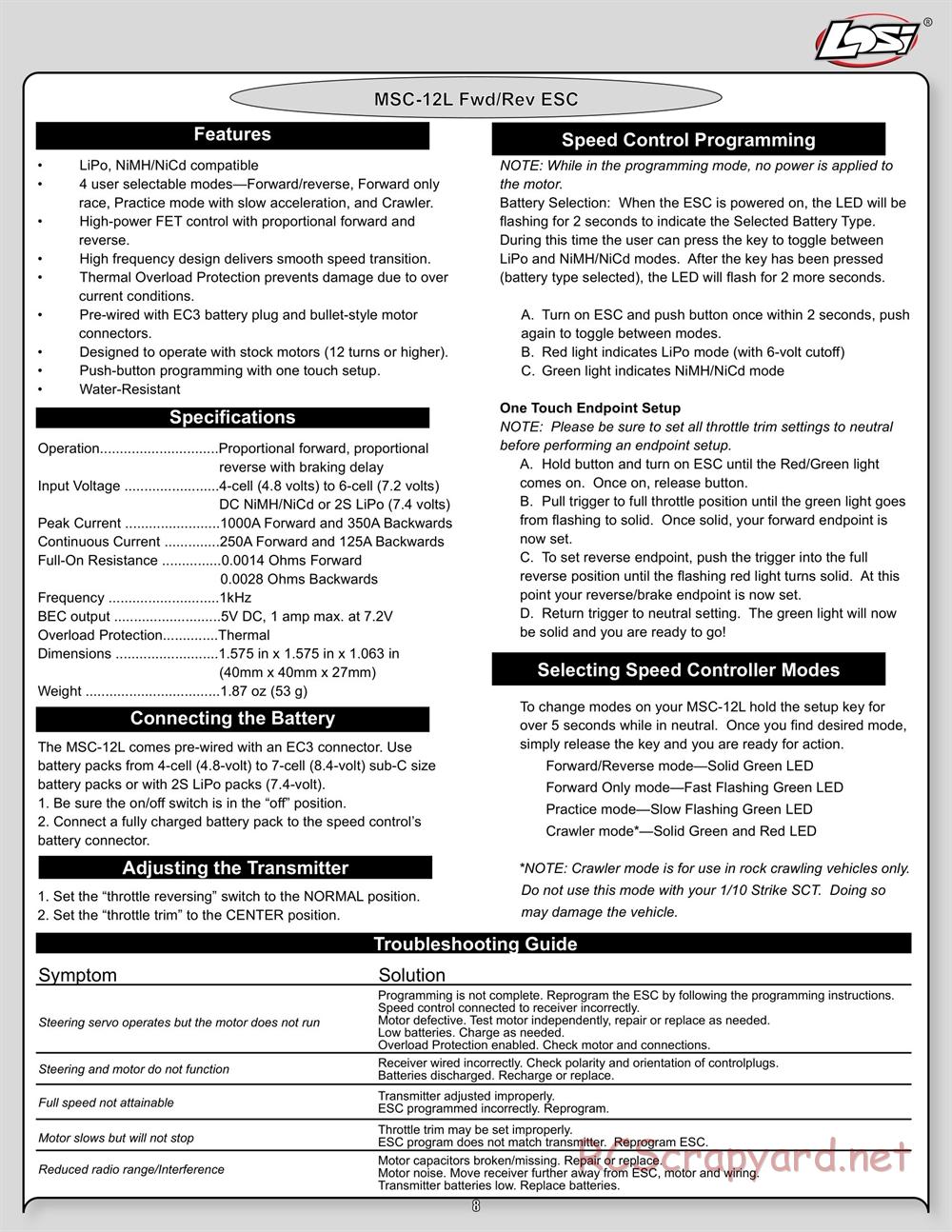 Team Losi - Strike - Manual - Page 8