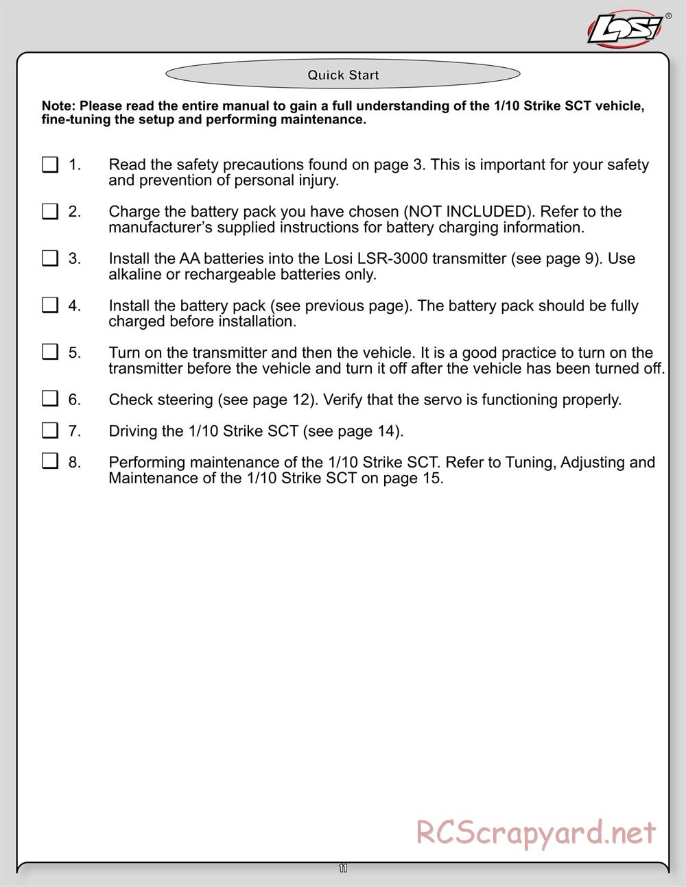 Team Losi - Strike - Manual - Page 11