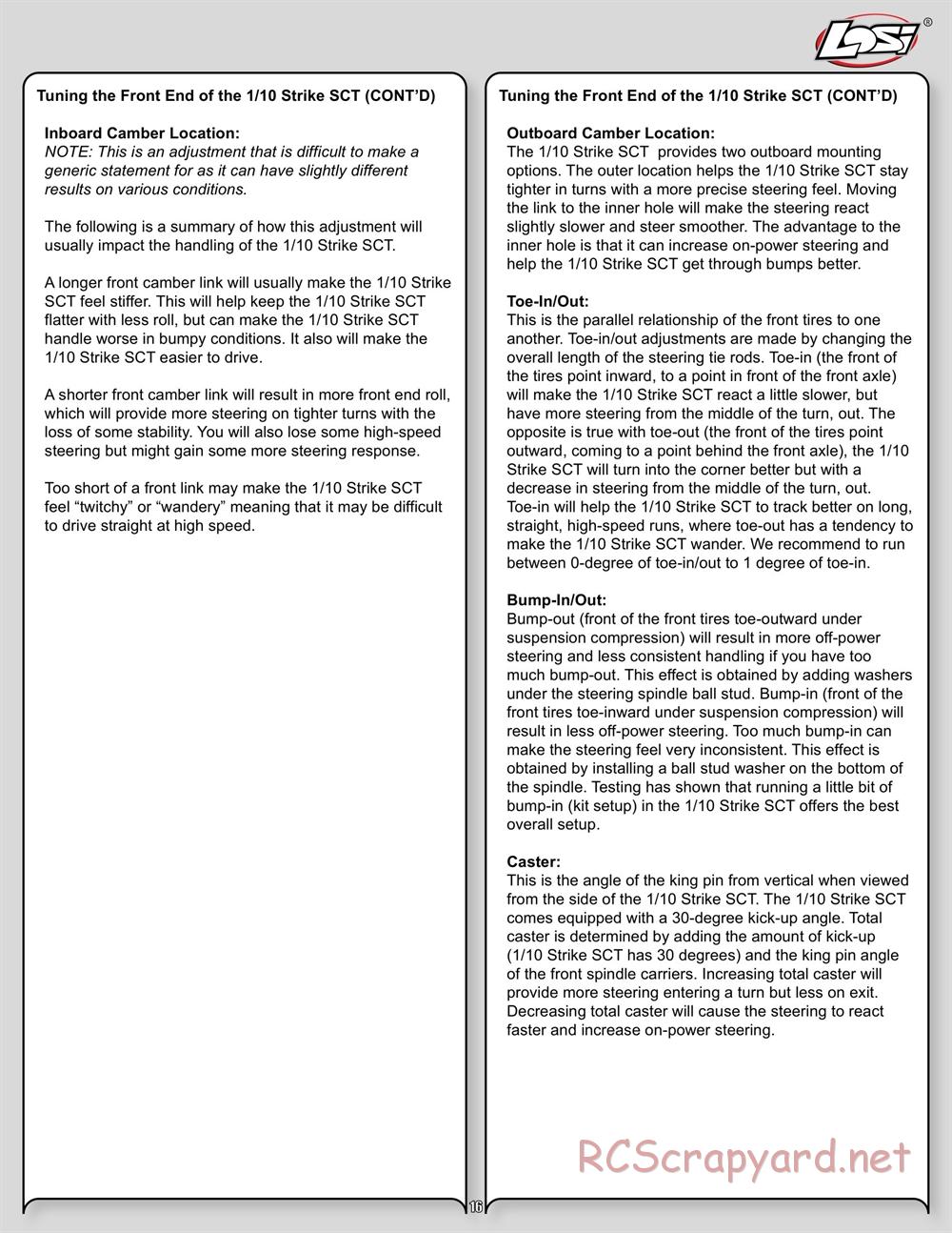 Team Losi - Strike - Manual - Page 16