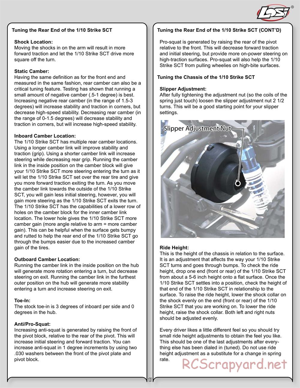 Team Losi - Strike - Manual - Page 17