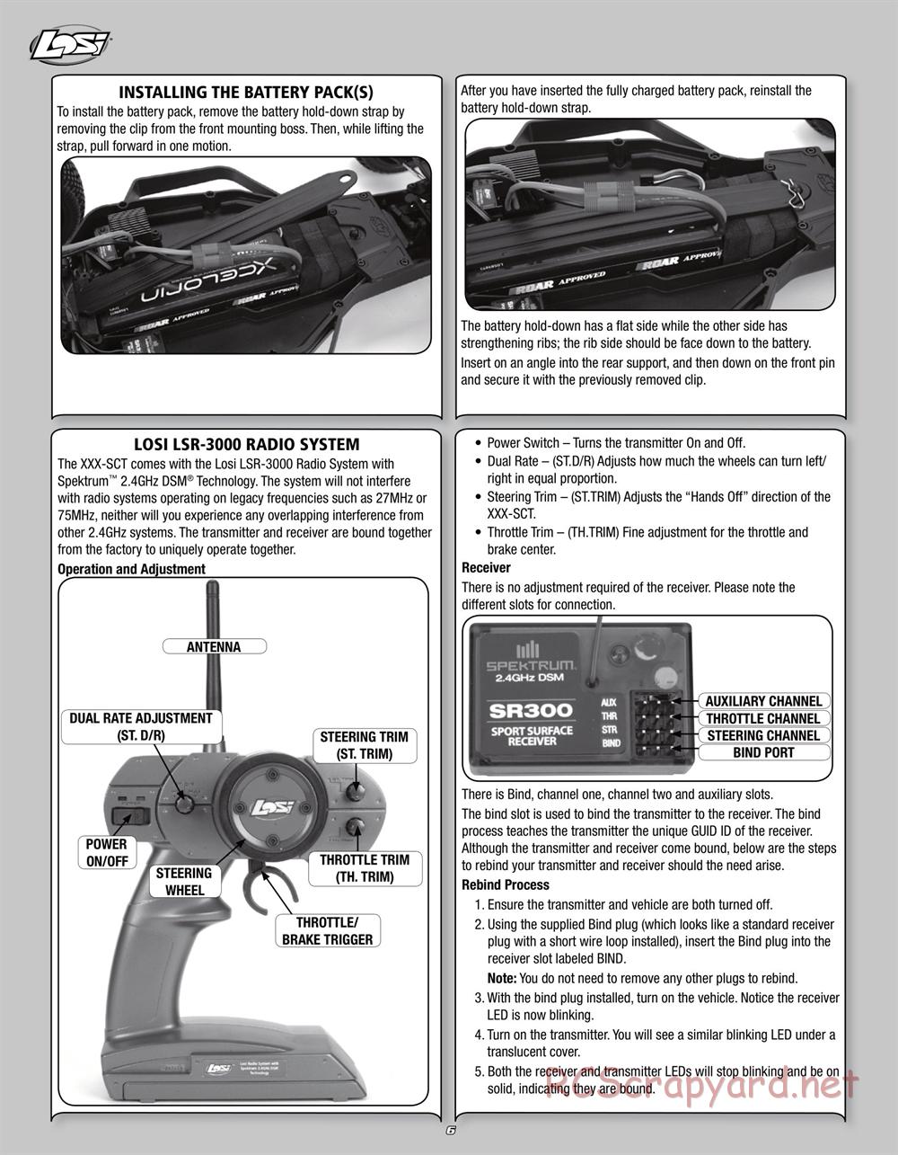 Team Losi - Rockstar XXX-SCT - Manual - Page 6