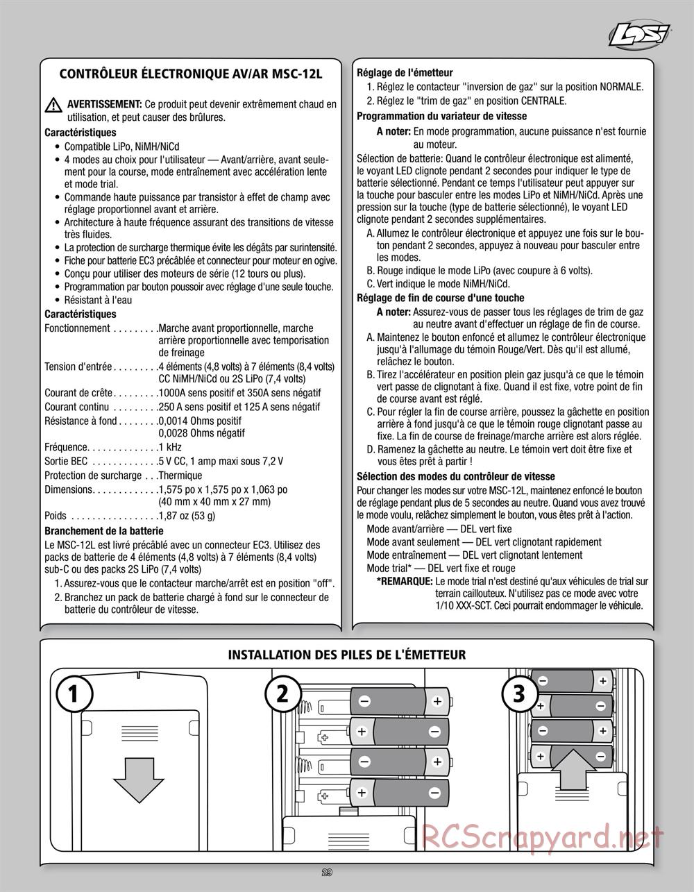 Team Losi - Rockstar XXX-SCT - Manual - Page 29