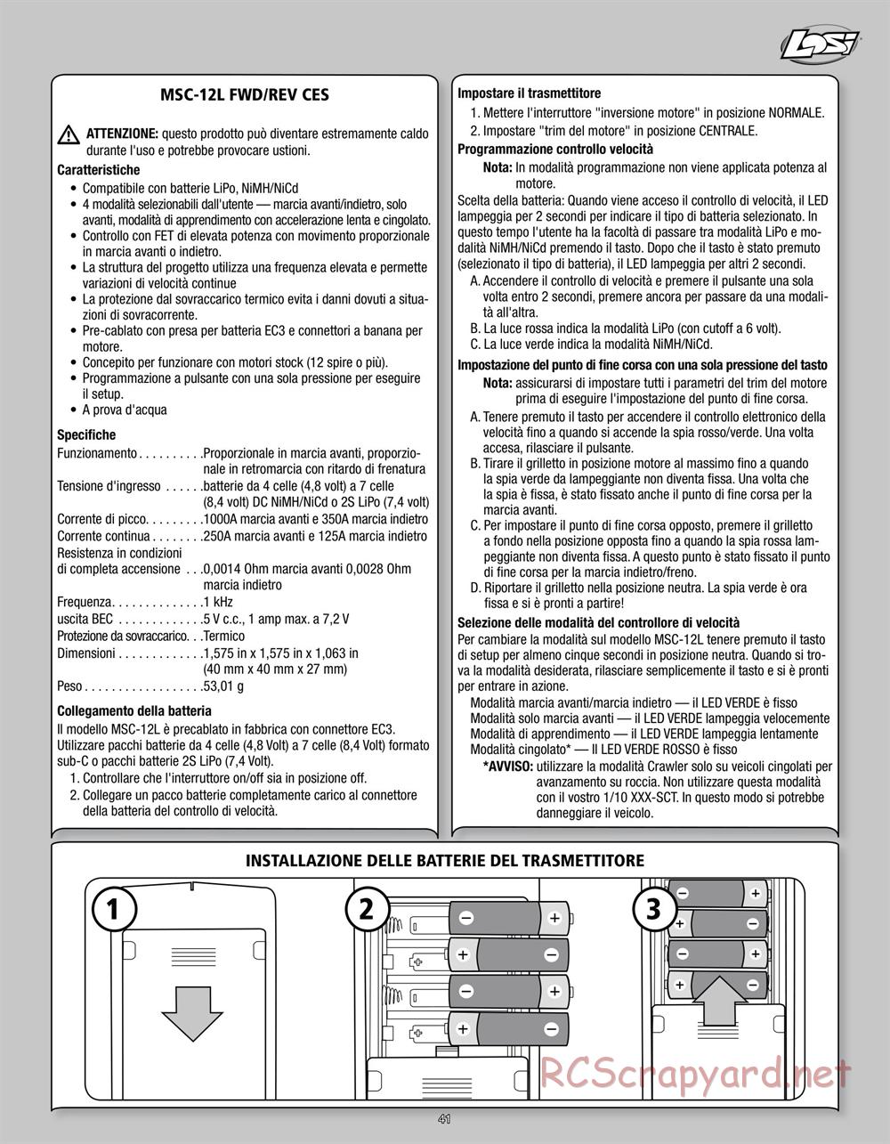 Team Losi - Rockstar XXX-SCT - Manual - Page 41