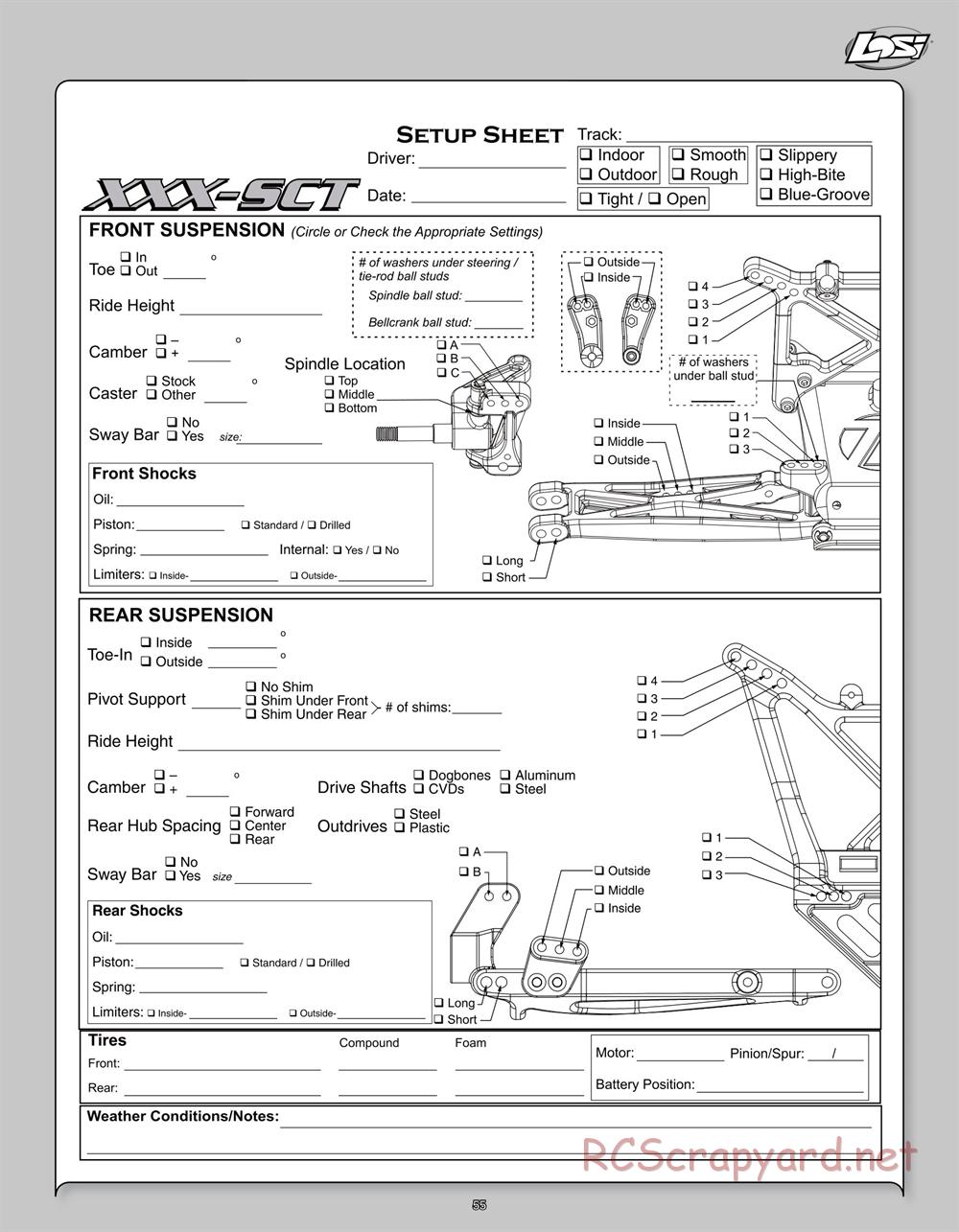 Team Losi - Rockstar XXX-SCT - Manual - Page 55