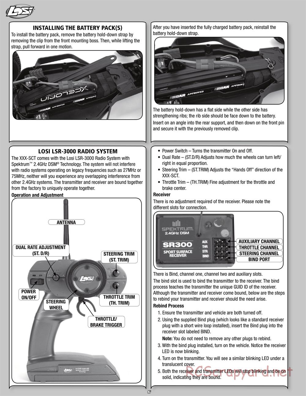 Team Losi - ReadyLift XXX-SCT - Manual - Page 6