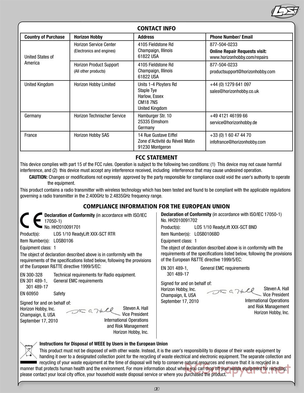 Team Losi - ReadyLift XXX-SCT - Manual - Page 13