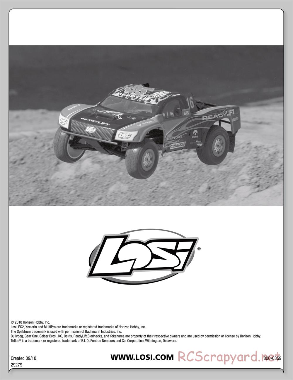 Team Losi - ReadyLift XXX-SCT - Manual - Page 20