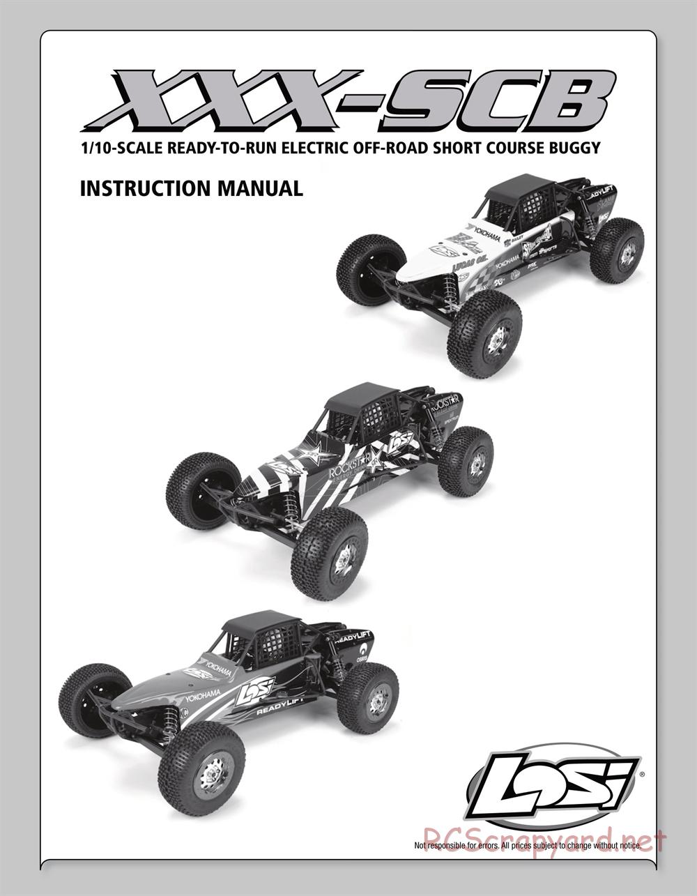 Team Losi - XXX SCB - Manual - Page 1