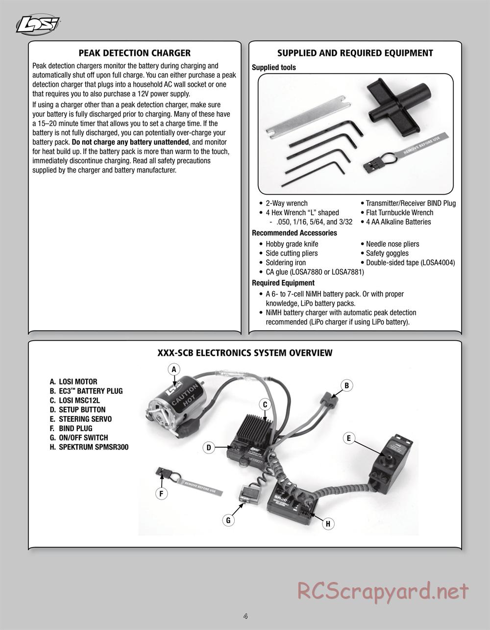 Team Losi - XXX SCB - Manual - Page 4