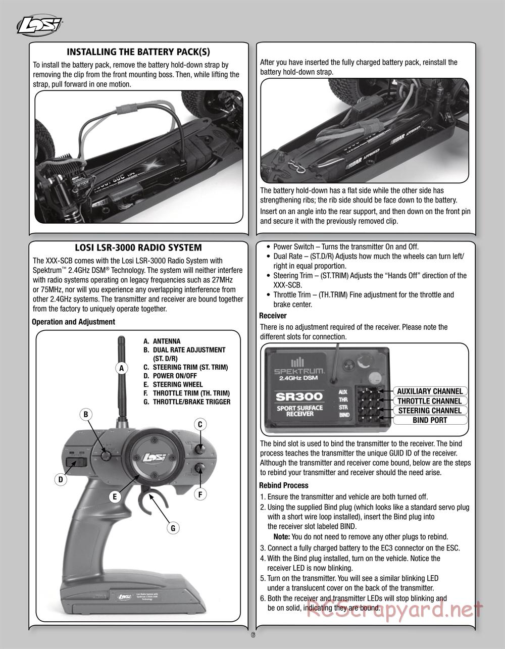 Team Losi - XXX SCB - Manual - Page 6