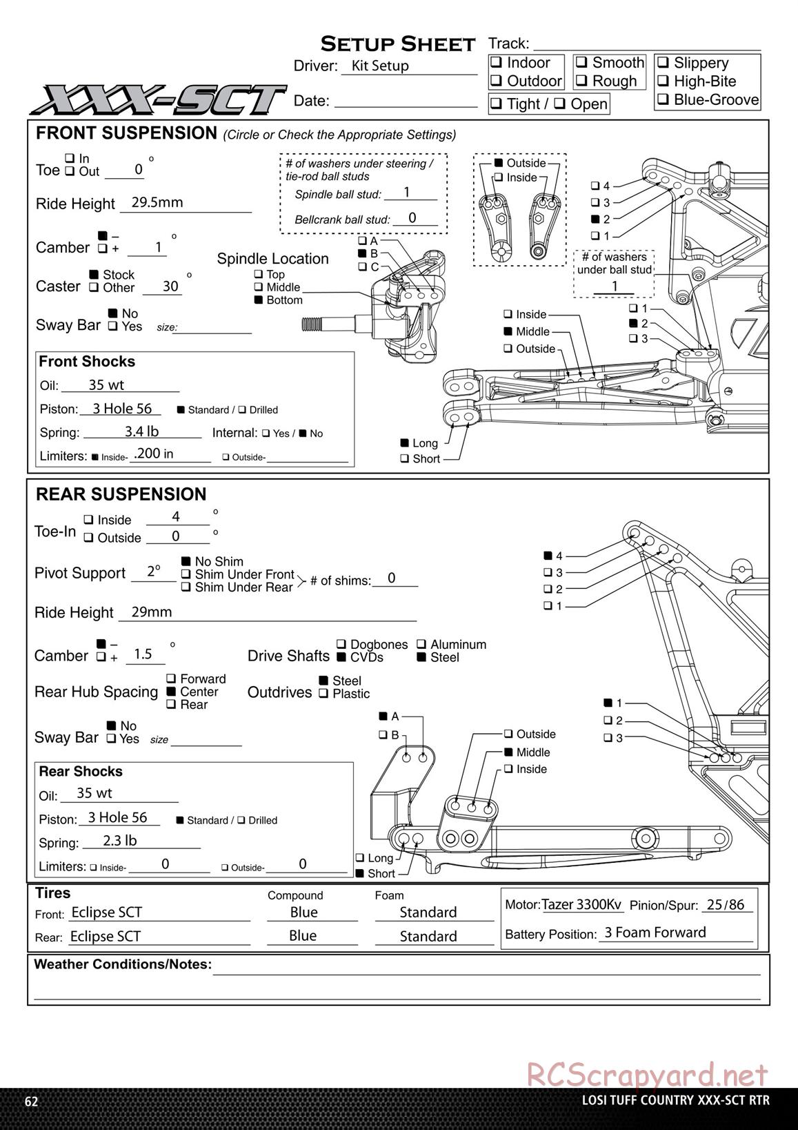 Team Losi - XXX SCT Brushless - Tuff Country - Manual - Page 11