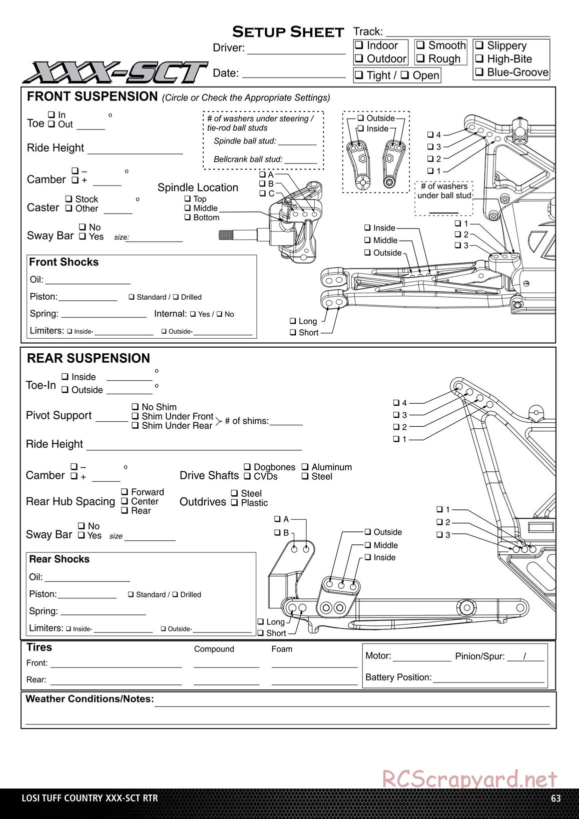 Team Losi - XXX SCT Brushless - Tuff Country - Manual - Page 12