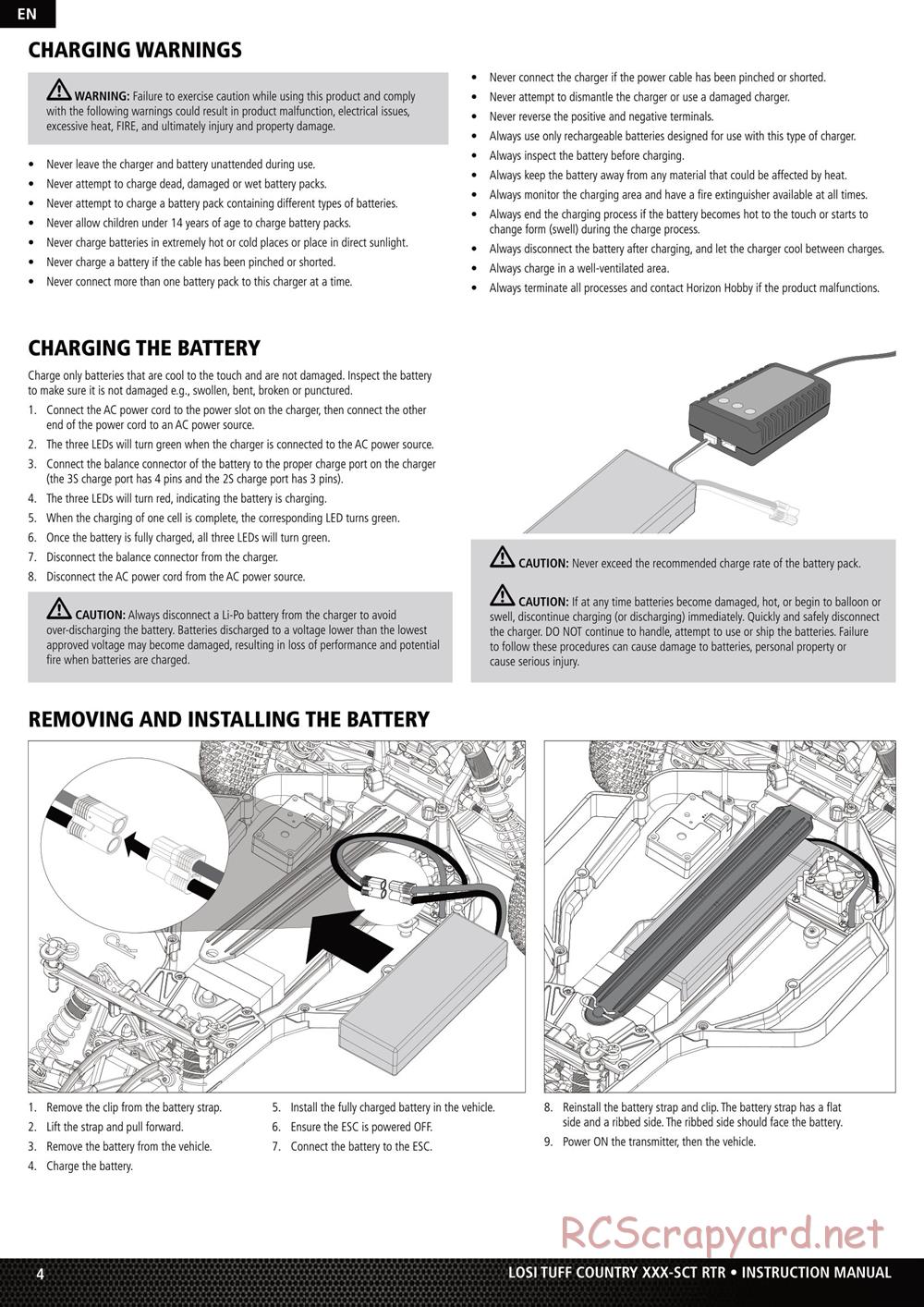 Team Losi - XXX SCT Brushless - Tuff Country - Manual - Page 4