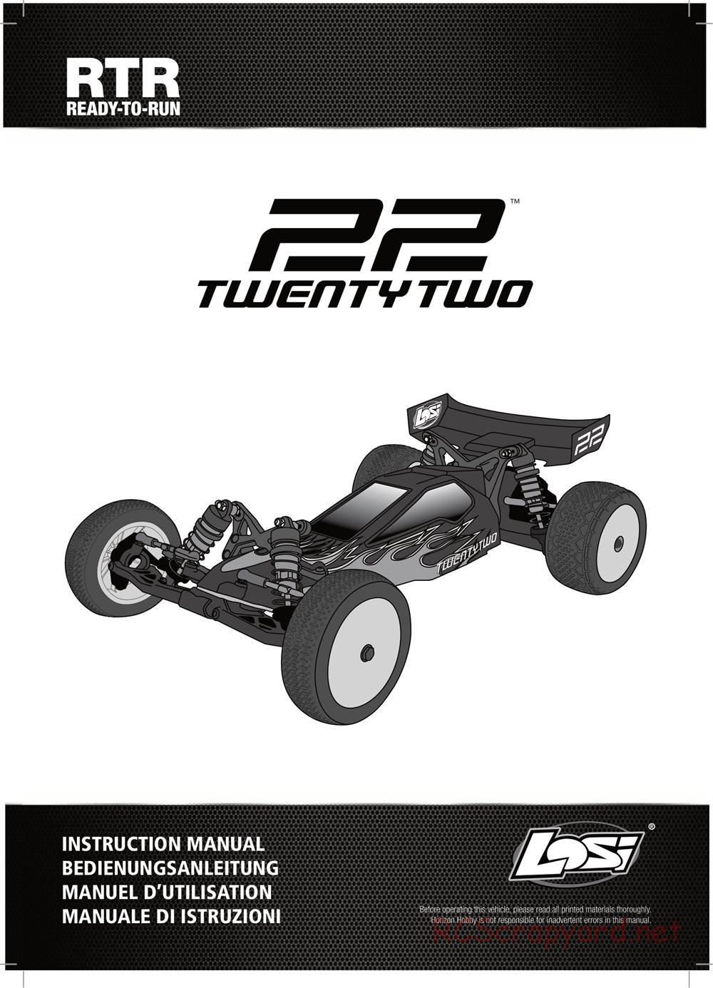 Team Losi - TLR 22 TwentyTwo - Manual - Page 1