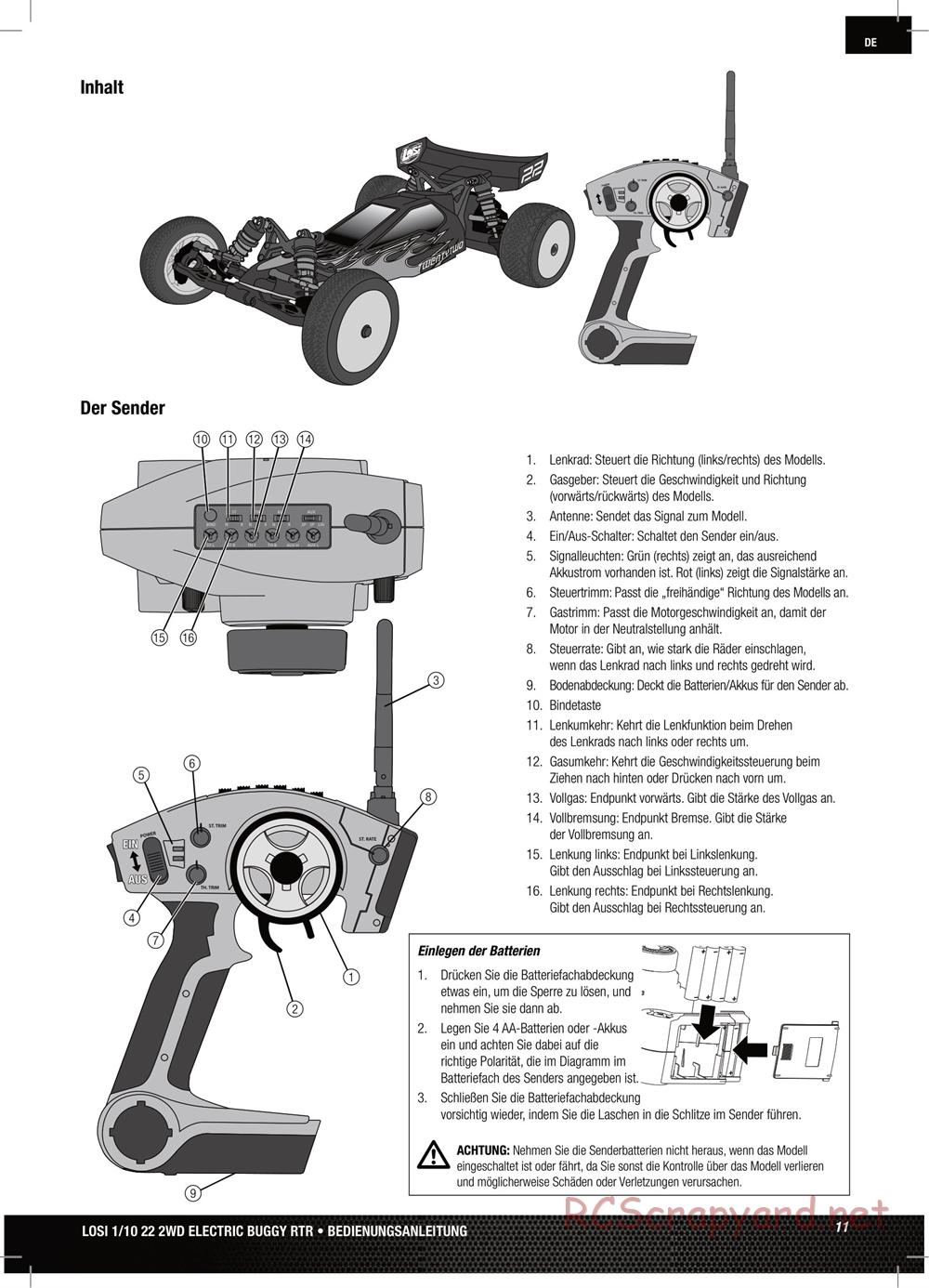 Team Losi - TLR 22 TwentyTwo - Manual - Page 11