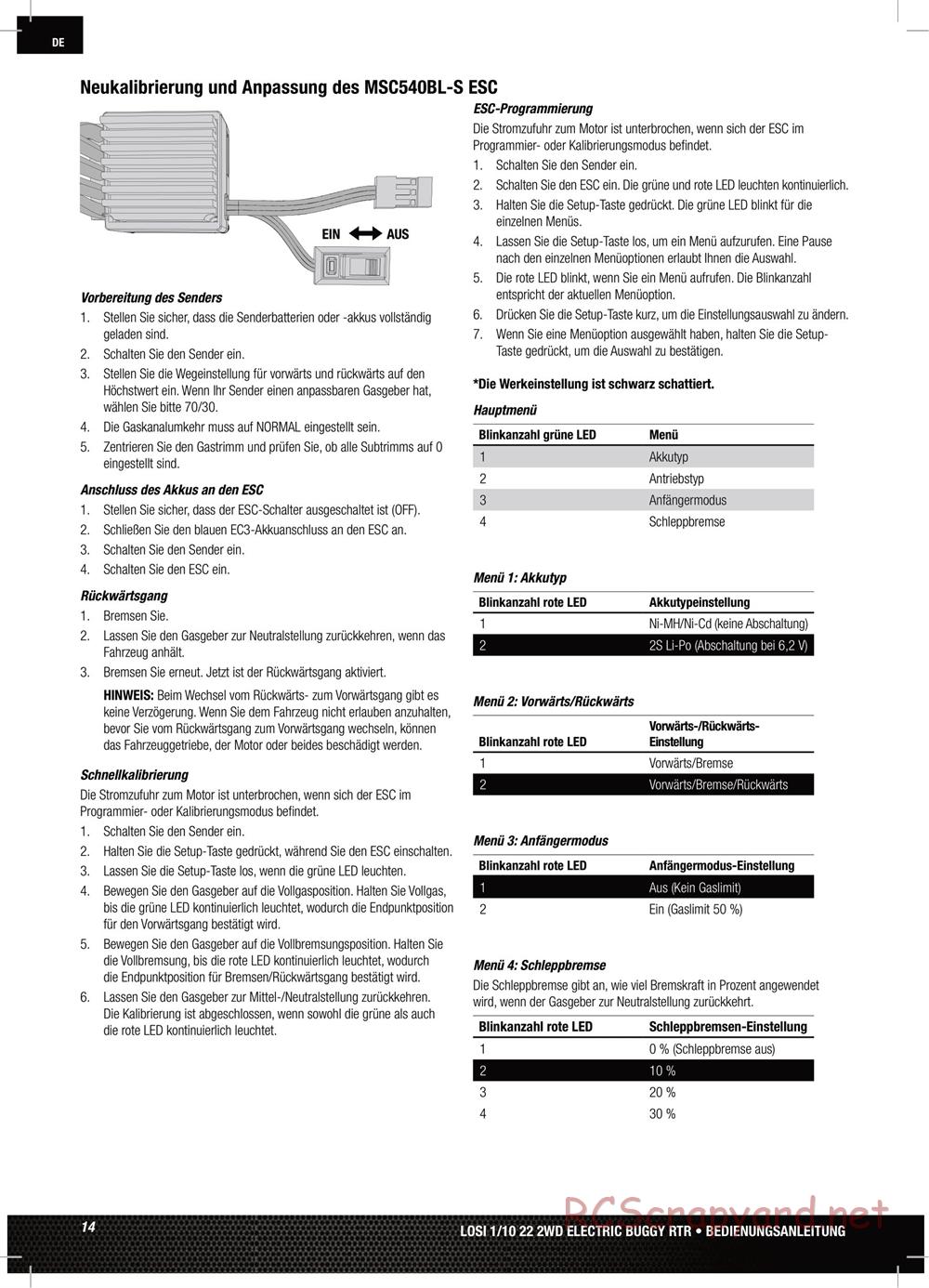 Team Losi - TLR 22 TwentyTwo - Manual - Page 14