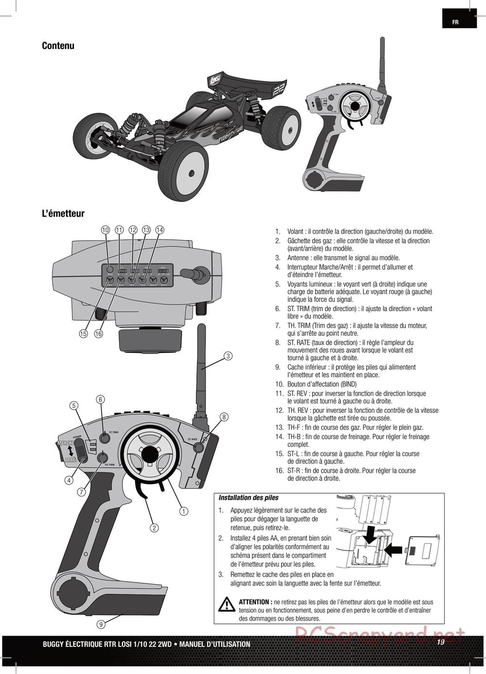 Team Losi - TLR 22 TwentyTwo - Manual - Page 19