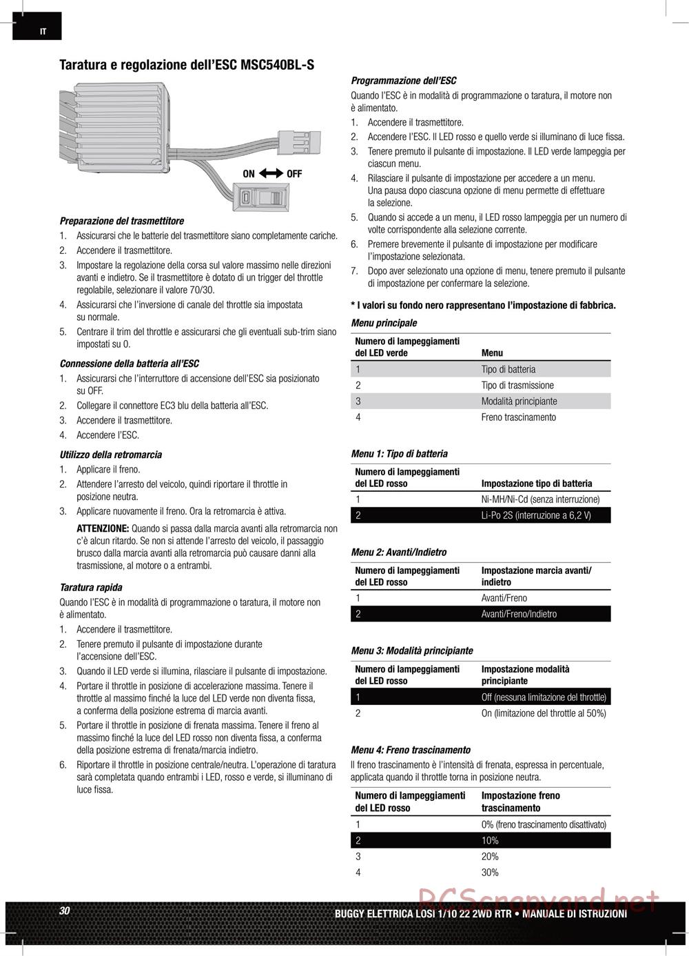 Team Losi - TLR 22 TwentyTwo - Manual - Page 30