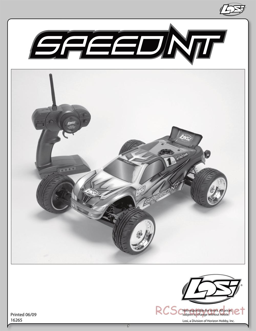 Team Losi - Speed-NT - Manual - Page 1