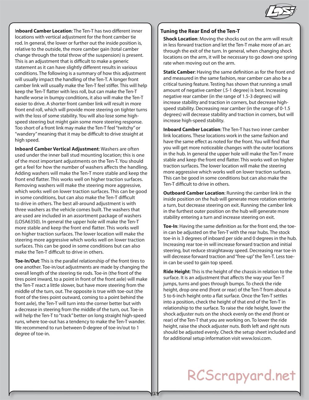 Team Losi - Ten-T - Manual - Page 15