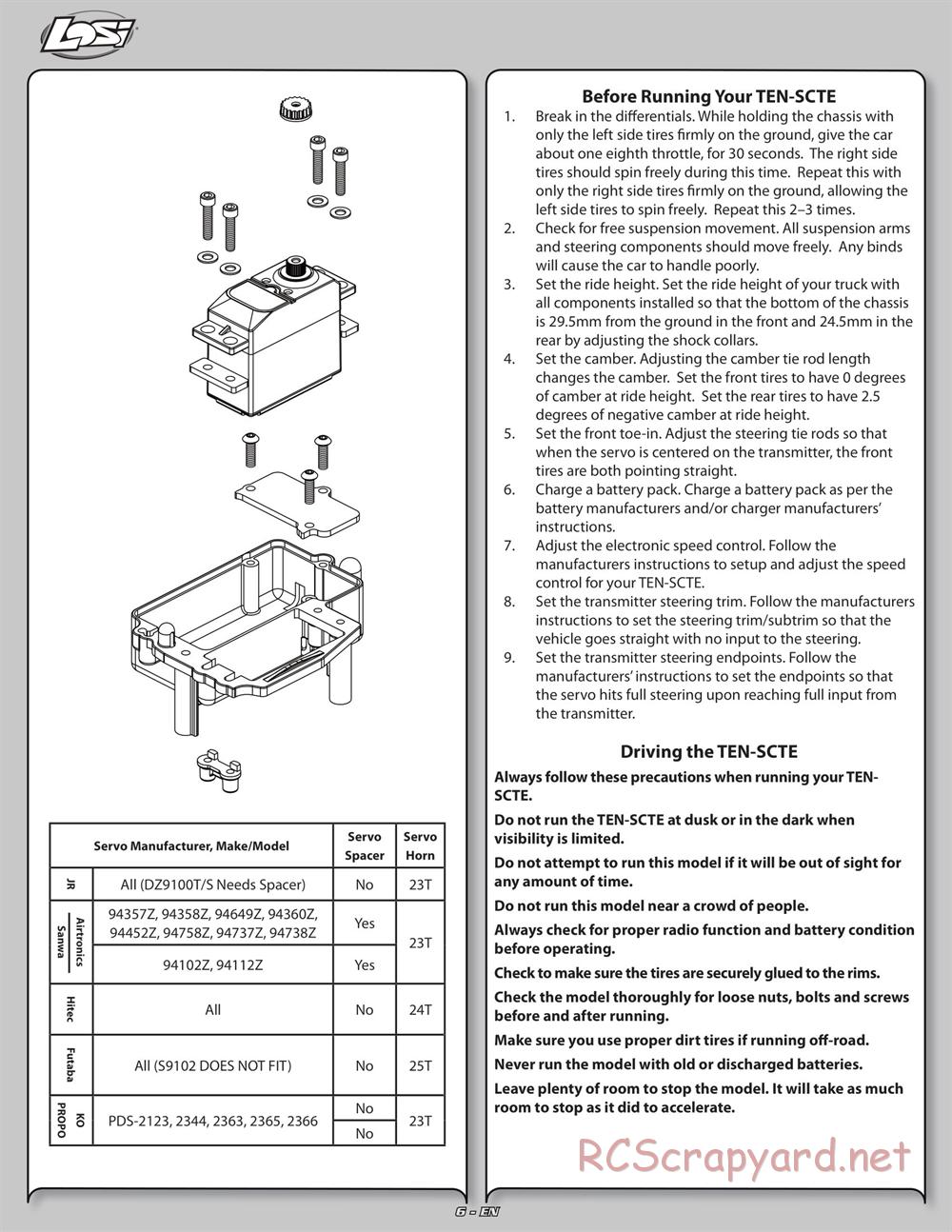 Team Losi - Ten-SCTE - Manual - Page 6