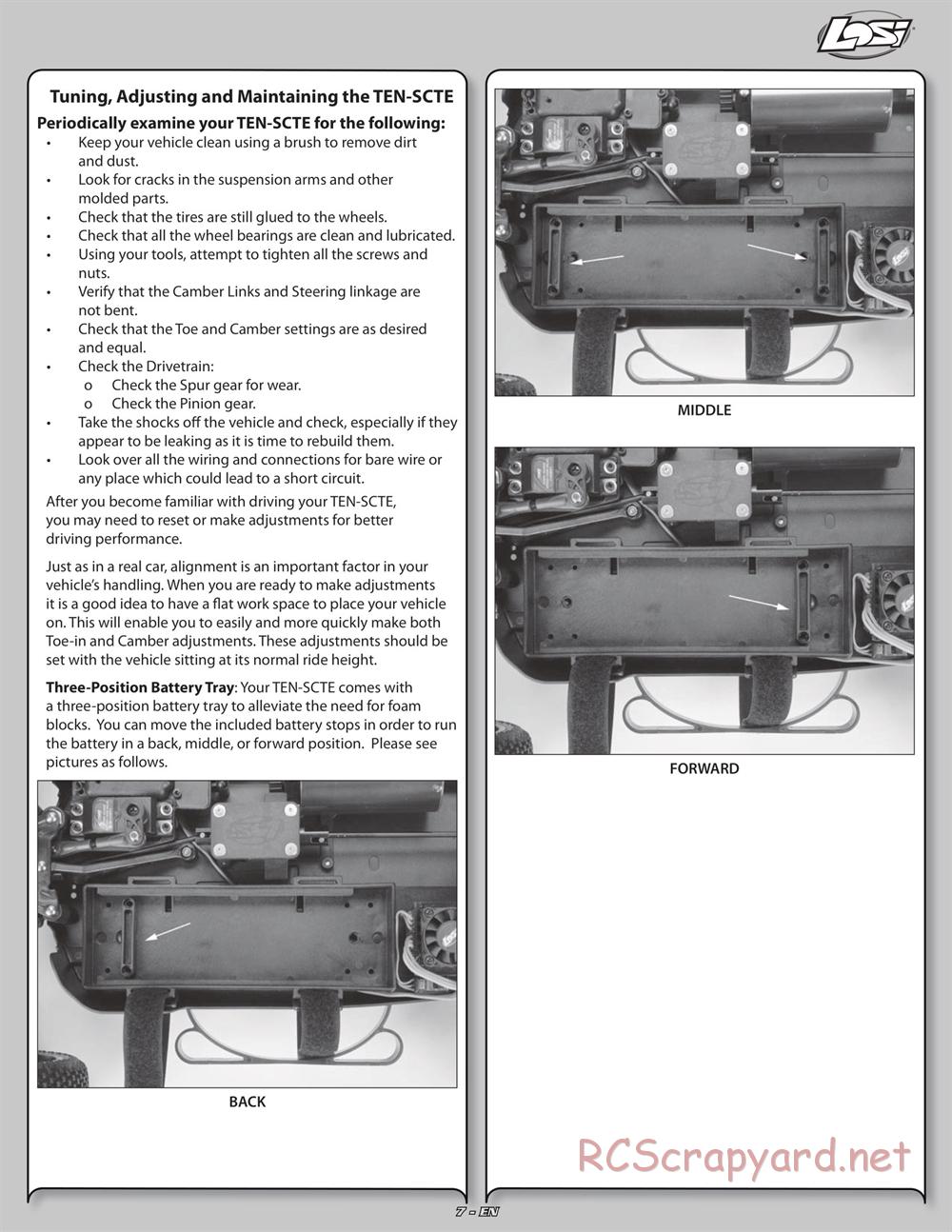 Team Losi - Ten-SCTE - Manual - Page 7