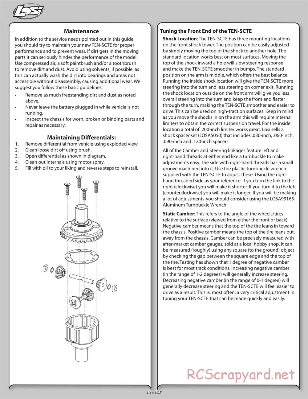 Team Losi - Ten-SCTE - Manual - Page 8