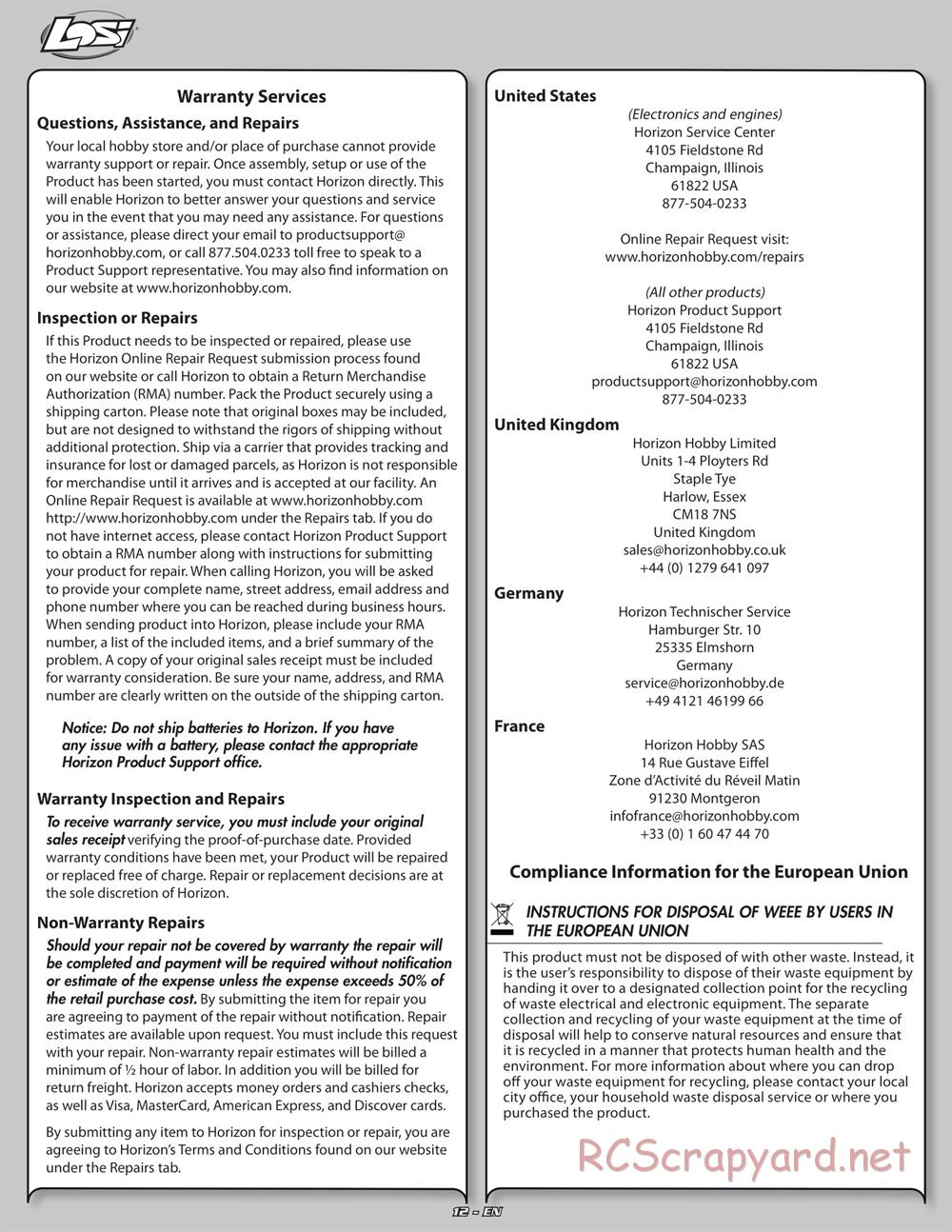 Team Losi - Ten-SCTE - Manual - Page 12