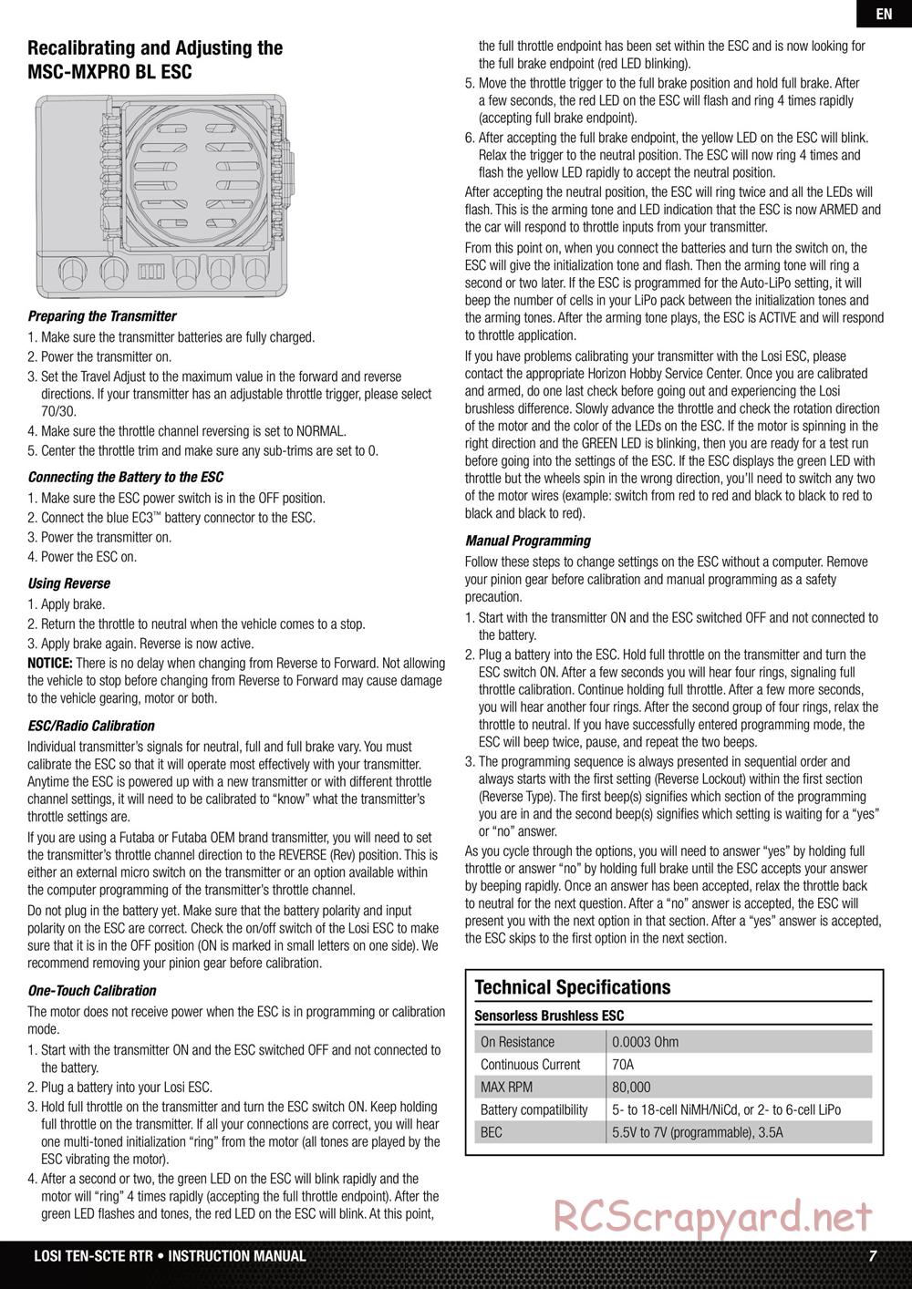 Team Losi - Ten SCTE - Manual - Page 7