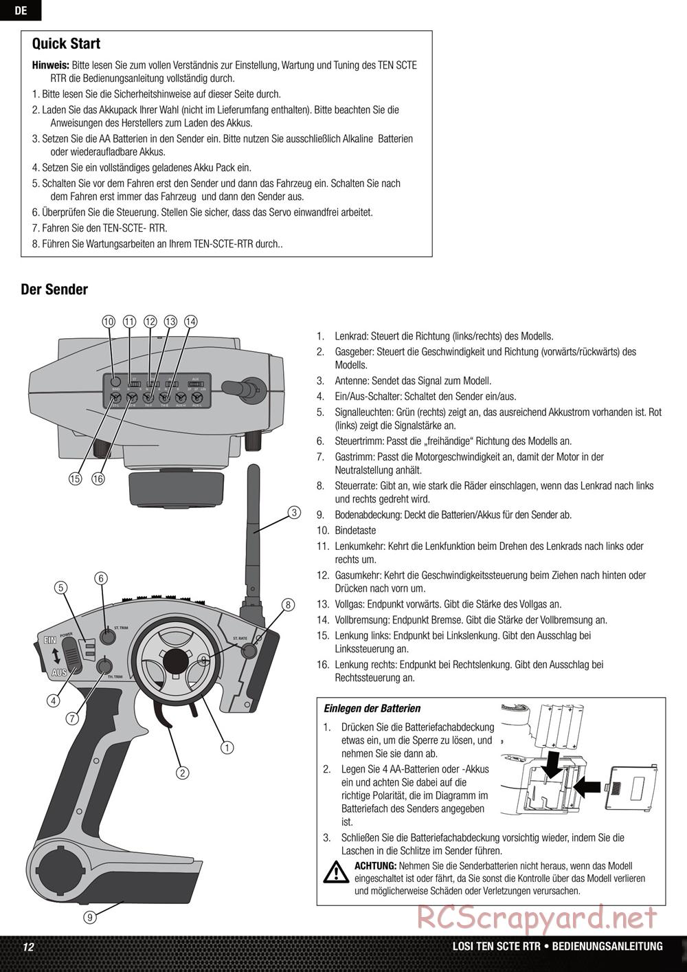 Team Losi - Ten SCTE - Manual - Page 12