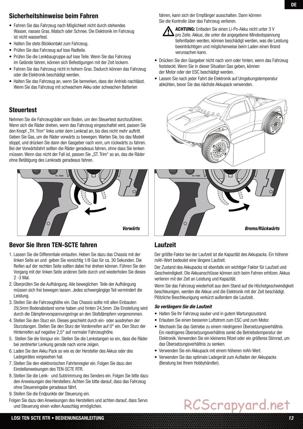 Team Losi - Ten SCTE - Manual - Page 13