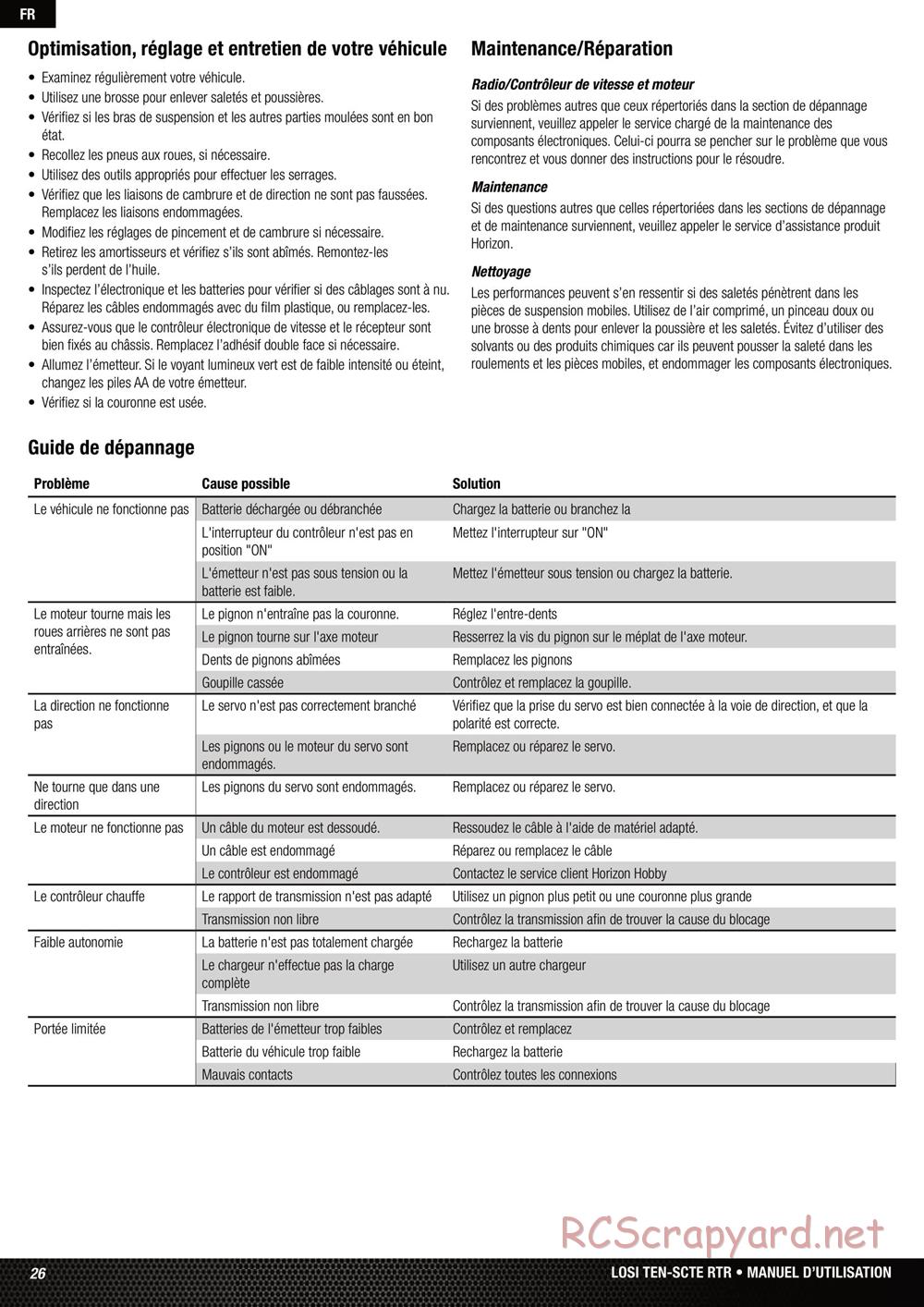 Team Losi - Ten SCTE - Manual - Page 26