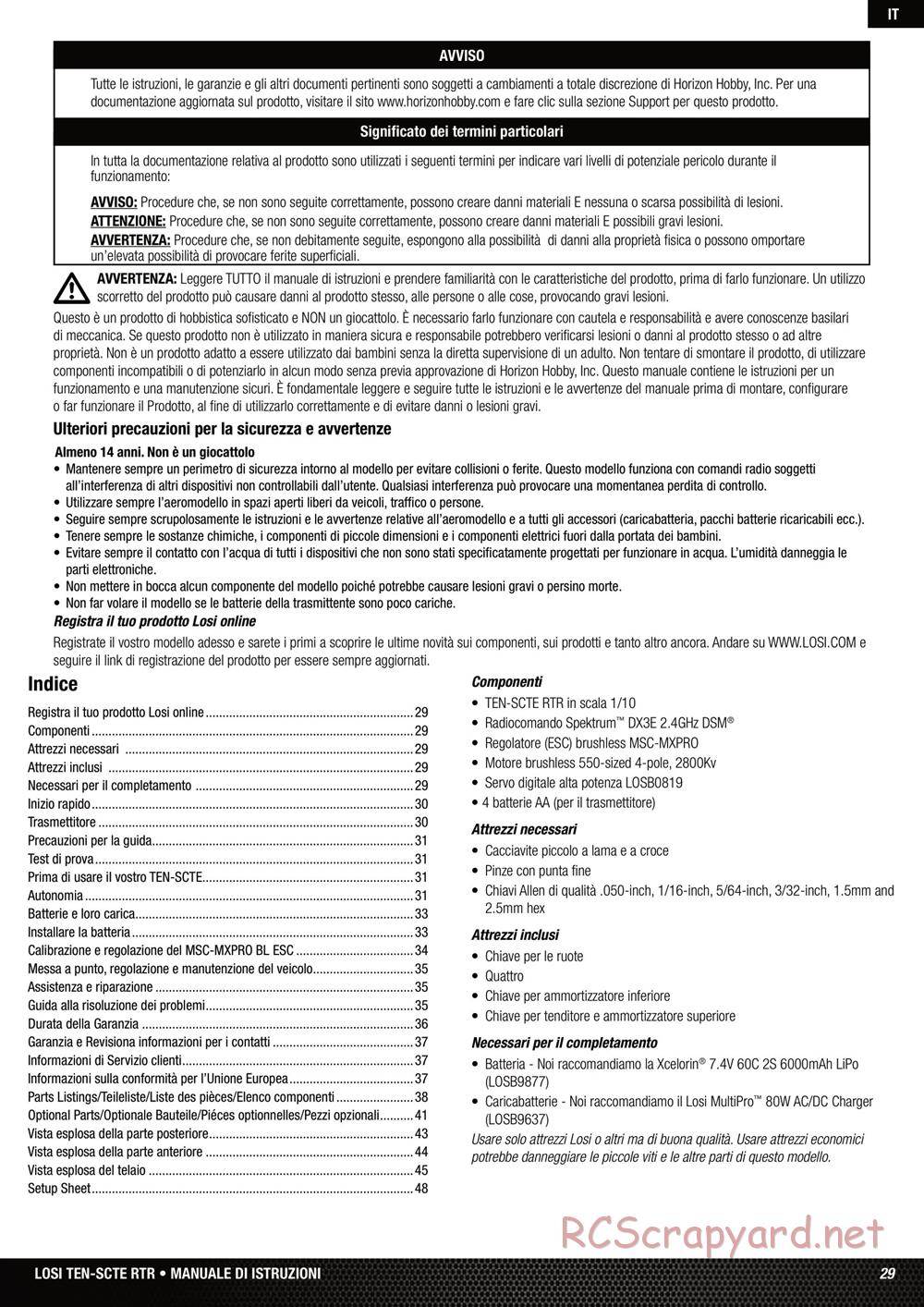 Team Losi - Ten SCTE - Manual - Page 29