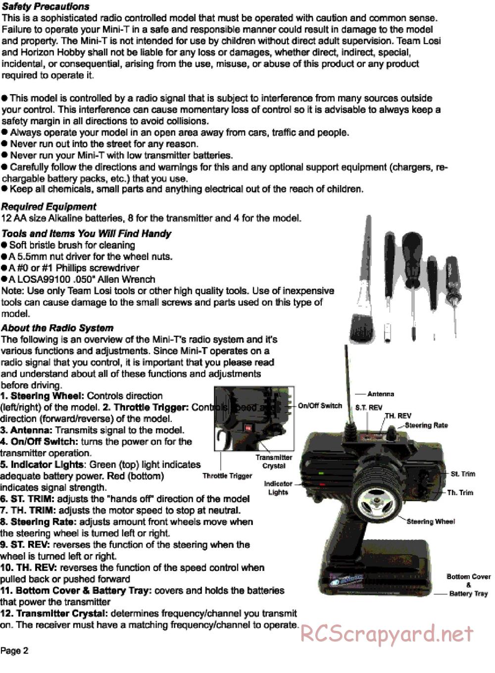 Team Losi - Mini-T - Manual - Page 2