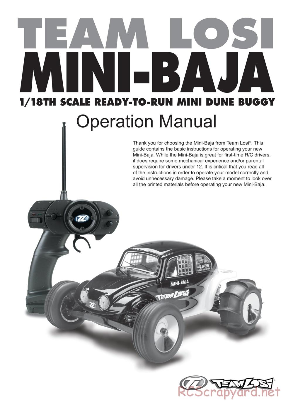 Team Losi - Mini-Baja - Manual - Page 1