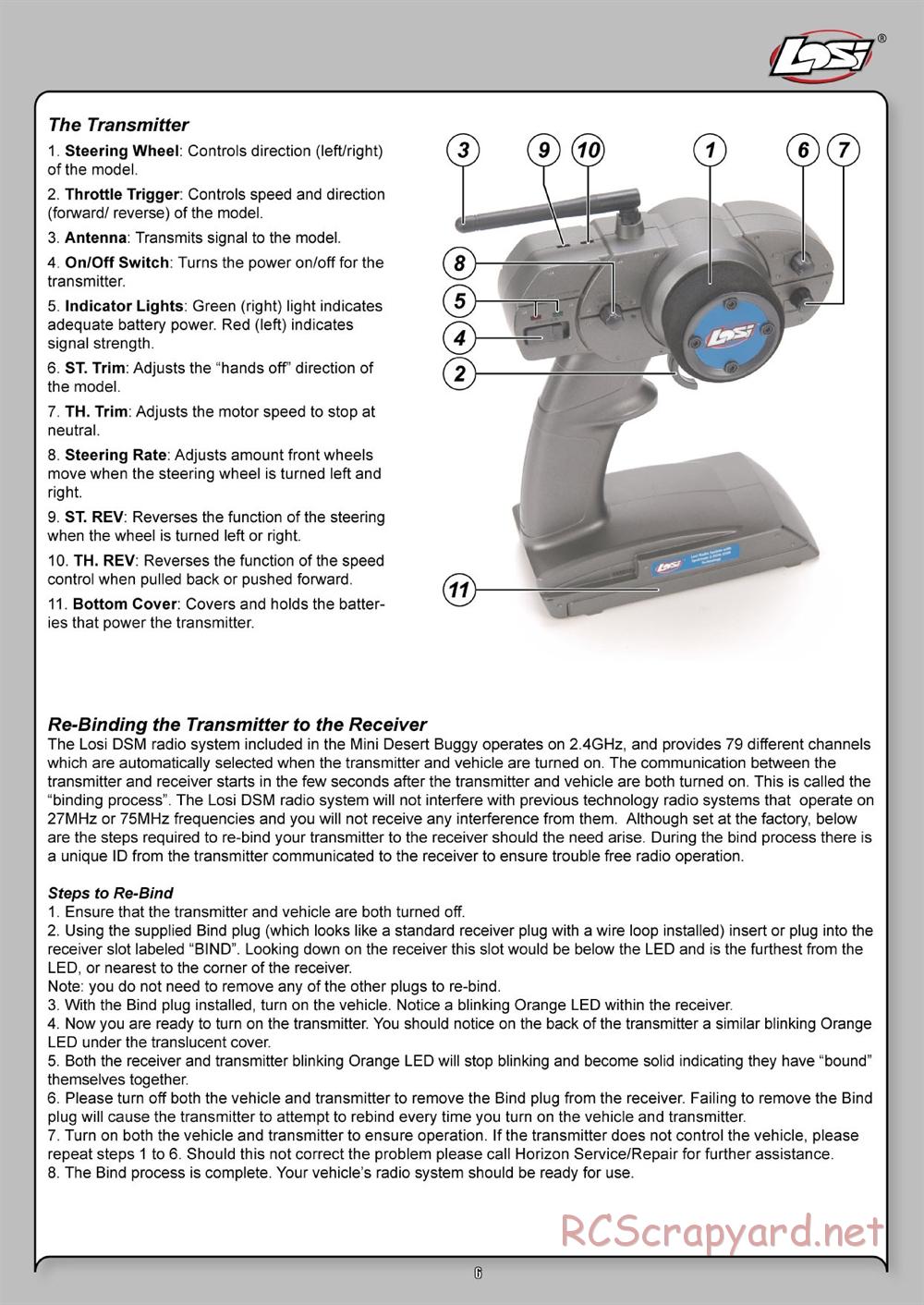 Team Losi - Mini Desert Buggy - Manual - Page 6