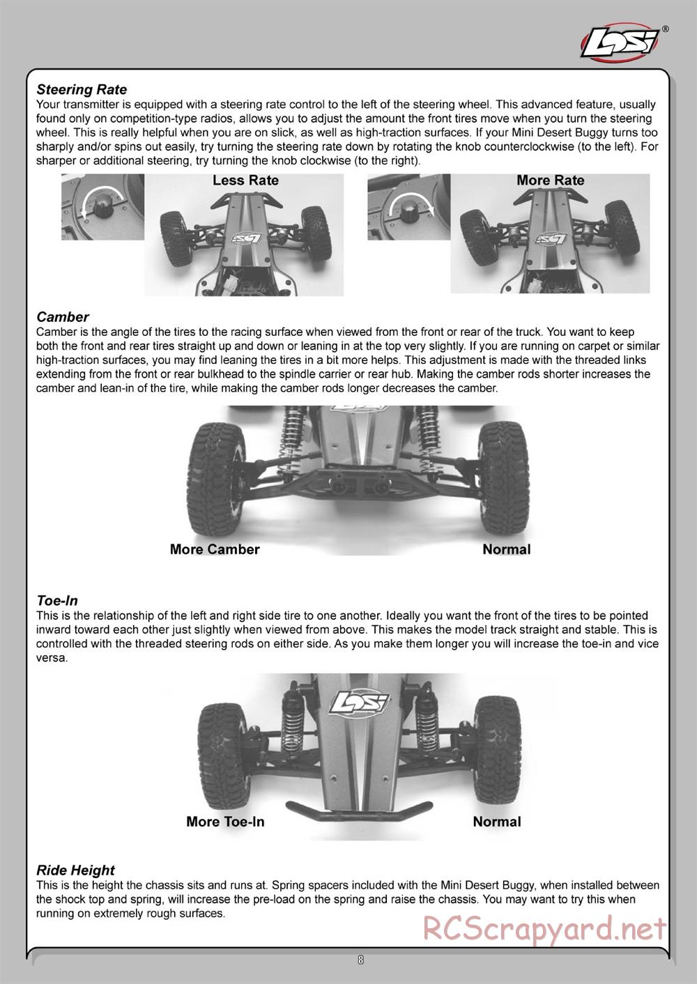 Team Losi - Mini Desert Buggy - Manual - Page 8