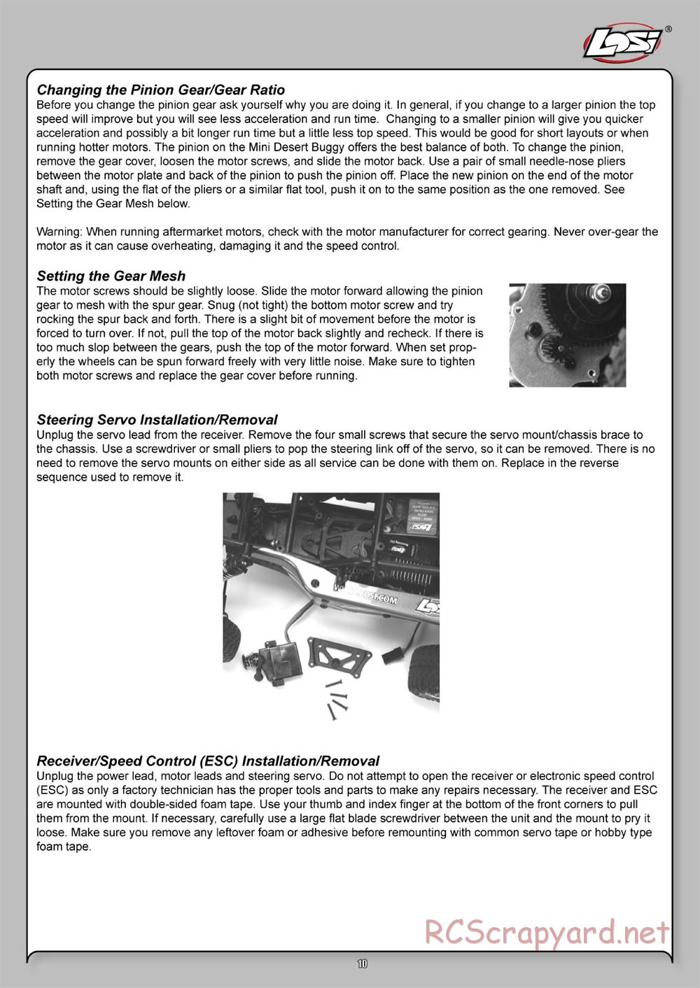 Team Losi - Mini Desert Buggy - Manual - Page 10