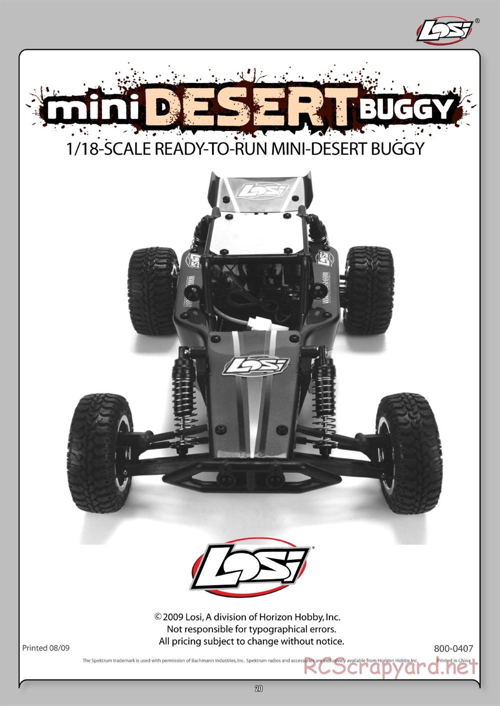 Team Losi - Mini Desert Buggy - Manual - Page 20